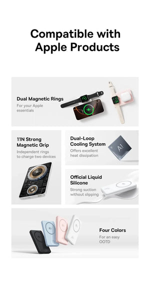 BASEUS EnerFill FT11 2in1 Magnetic Power Bank for iPhone and Apple Watch