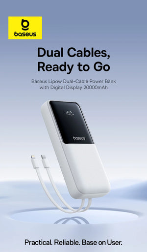BASEUS Lipow Dual Cable Power Bank with Digital Display
