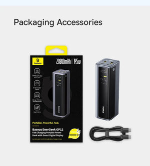 BASEUS EnerGeek GR12 Portable Power Bank with Smart Digital Display
