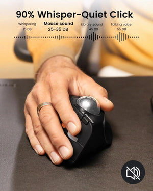 PROTOARC EM05 Rechargeable Bluetooth Wireless Vertical Trackball Mouse