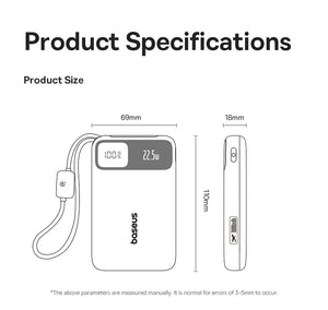 BASEUS EnerFill FC11 Digital Display Power Bank with Built-In Cable