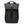 Black laptop backpack with front organizer panel and central strap