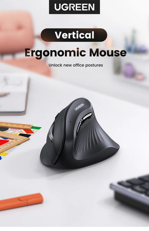 UGREEN MU008 Multi-Mode Ergonomic Vertical Bluetooth Wireless Mouse