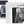 Black chest bag shown from front and back with crossbody strap