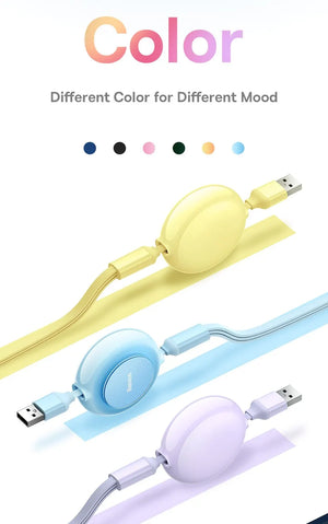 BASEUS Bright Mirror Series Retractable 3in1 Fast Charging Data Cable