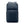 Blue travel backpack with front zipper pocket, padded back panel, dual shoulder straps