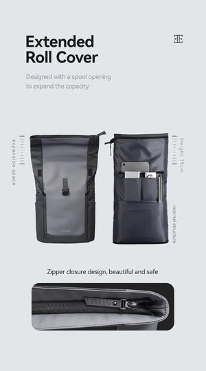 MARK RYDEN MR3807 Expandable Roll Top Waterproof Travel Backpack