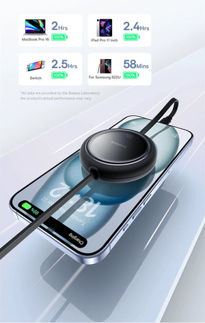 BASEUS Free2Draw 100W Retractable USB-C to USB-C Fast Charging Cable