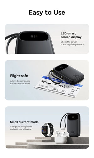 BASEUS QPow3 Digital Display Power Bank with Built-In Cable
