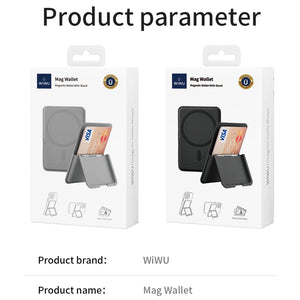 WiWU Mag Wallet product box for magnetic card holder with phone stand