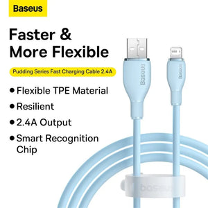 BASEUS Pudding Series 2.4A USB-A to Lightning Fast Charging Cable