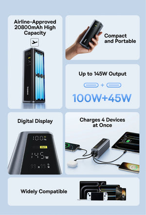 BASEUS EnerGeek GR12 Portable Power Bank with Smart Digital Display