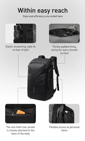 MARK RYDEN MR7024 Large Capacity Waterproof Travel Backpack