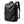 Black waterproof travel backpack with front zipper, top handle, and adjustable shoulder straps