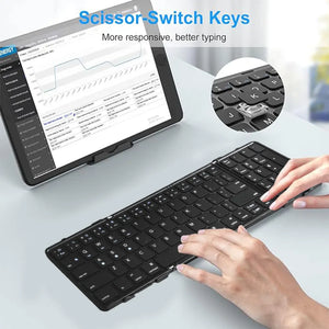 JOMAA Foldable Rechargeable Bluetooth Wireless Keyboard