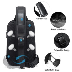 BANGE BG-7086 Anti-Theft Waterproof Crossbody Bag with USB Charging Port