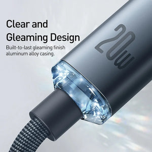 BASEUS Crystal Shine Series 20W USB-C to Lightning Fast Charging Cable