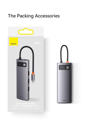 BASEUS Star Joy Series 8in1 USB-C Multiport Adapter and USB Hub