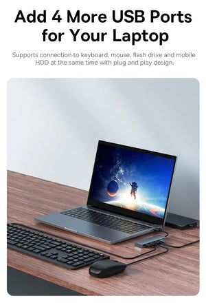 BASEUS UltraJoy Series 4in1 USB-A Multiport Adapter and USB Hub