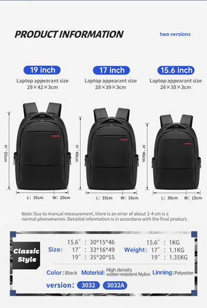 TIGERNU B3032A Large Capacity Waterproof Travel Backpack