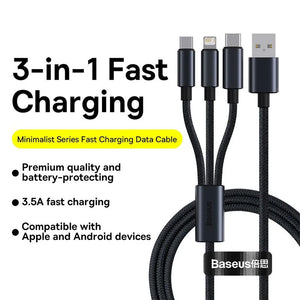 BASEUS Minimalist Series 3in1 Fast Charging Data Cable