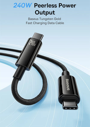 BASEUS Tungsten Gold 240W USB-C to USB-C Fast Charging Cable