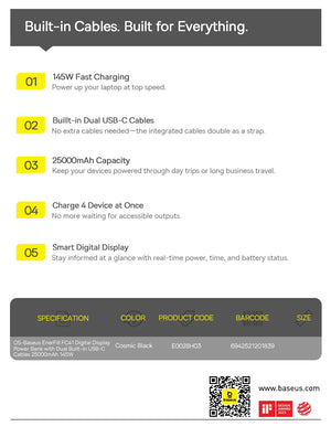 BASEUS EnerFill FC41 Fast Charging Power Bank with Digital Display