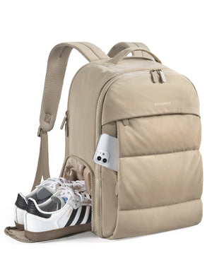 BAGSMART Large Capacity Waterproof Travel Backpack with Shoe Compartment