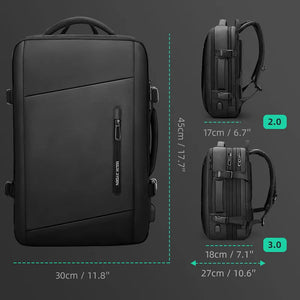 MARK RYDEN MR9299 Expandable Waterproof Travel Backpack with USB Charging Port