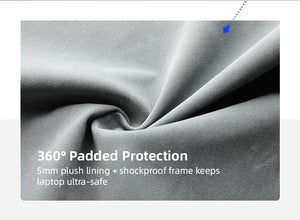 Close-up of black padded lining with shockproof protection for a laptop sleeve