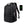 Black waterproof travel backpack with front pockets, padded straps, USB charging cable port