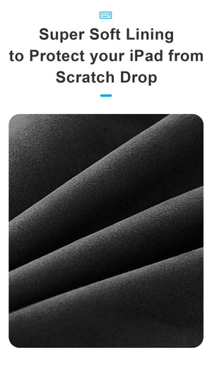 Black inner lining for keyboard case to help protect iPad from scratches and drops