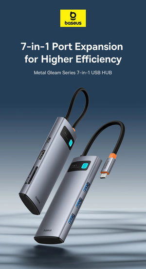 BASEUS Metal Gleam Series 7in1 USB-C Multiport Adapter and USB Hub