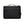 Black laptop bag with brown top handle and vertical zip pocket detail