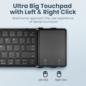 JOMAA Foldable Rechargeable Wireless Keyboard with Touchpad