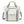 Light beige waterproof tote backpack with front flap pocket and adjustable shoulder strap