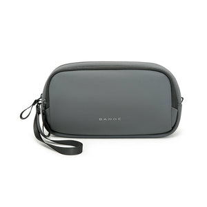 BANGE lightweight waterproof tech storage bag, dark grey, textured finish with zip and strap