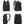 Black compact commuter backpack, front and back views with padded straps and top flap