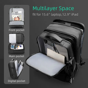 MARK RYDEN MR9299 Expandable Waterproof Travel Backpack with USB Charging Port