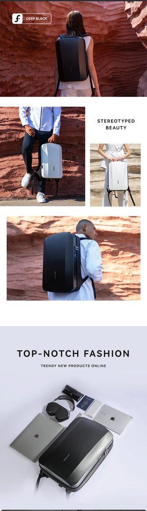 MARK RYDEN MR8918 Compact Hard Shell Travel Backpack with USB Charging Port